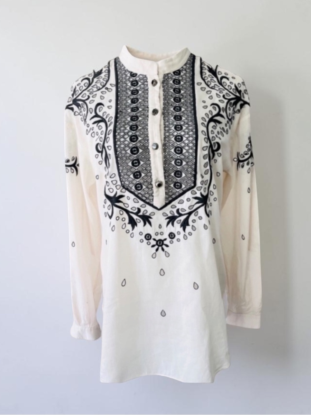 TEMPERLEY LONDON  Cotton Embroidered Boho Coachella Tassel Top Size 6